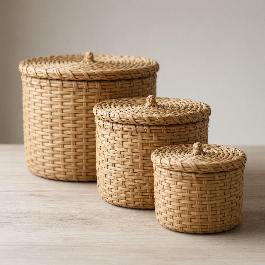 Aufbewahrungsboxen-Set Rattan, 3-teilig