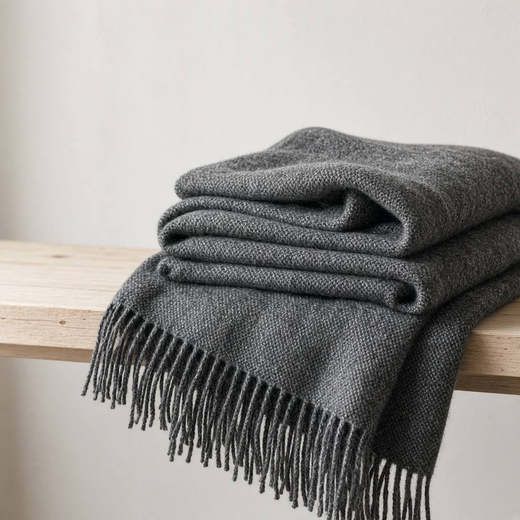 Wolldecke Merino, anthrazit